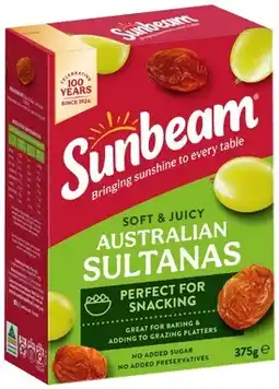 IGA Sunbeam Australian Sultanas offer