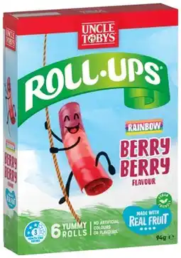 IGA Uncle Tobys Roll-Ups 6 Pack or Muesli Bars 5-6 Pack Selected Varieties offer