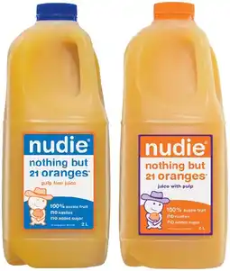 IGA Nudie Orange Juice with Pulp or Pulp Free 2 Litre offer