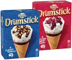 IGA Peters Drumstick 4 Pack or Minis 6 Pack Selected Varieties offer