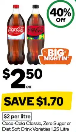 Woolworths Coca-Cola Classic, Zero Sugar or Diet Soft Drink Varieties offer