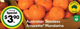 Woolworths Australian Seedless Amorette® Mandarins offer