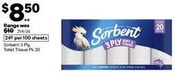 Woolworths Sorbent 3 Ply Toilet Tissue offer