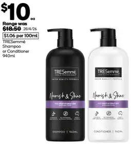 Woolworths TRESemmé Shampoo or Conditioner offer