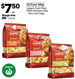 Woolworths Leggo's Fresh Filled Pasta Varieties offer