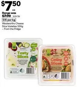 Woolworths Woolworths Cheese Slice Varieties offer