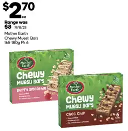 Woolworths Mother Earth Chewy Muesli Bars offer