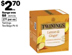 Woolworths Twinings Tea Bags offer