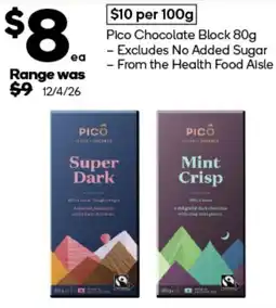 Woolworths Pico Chocolate Block offer