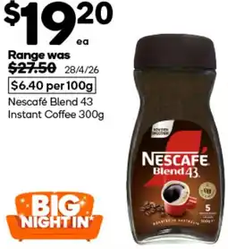 Woolworths Nescafé Blend 43 Instant Coffee offer