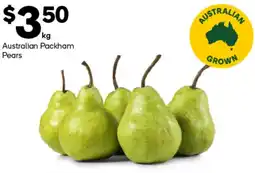Woolworths Australian Packham Pears offer