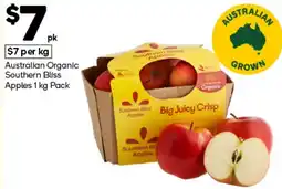 Woolworths Australian Organic Southern Bliss Apples 1 kg Pack offer