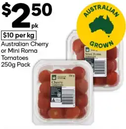 Woolworths Australian Cherry or Mini Roma Tomatoes offer