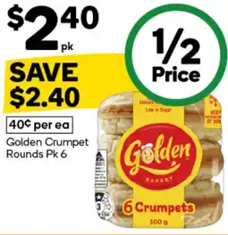 Woolworths Golden Crumpet Rounds offer