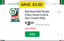 Woolworths Red Rock Deli Potato Chips Sweet Chili & Sour Cream offer
