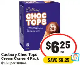 IGA Cadbury Choc Tops Cream Cones offer