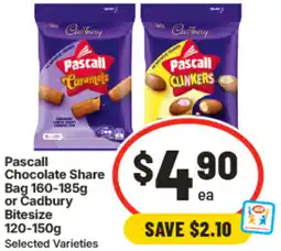 IGA Pascall Chocolate Share Bag or Cadbury Bitesize offer