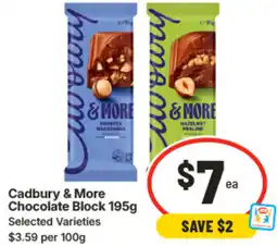 IGA Cadbury & More Chocolate Block offer