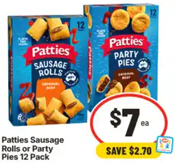 IGA Patties Sausage Rolls or Party Pies offer