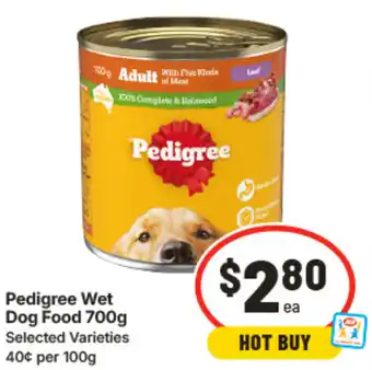 IGA Pedigree Wet Dog Food offer