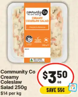 IGA Community Co Creamy Coleslaw Salad offer