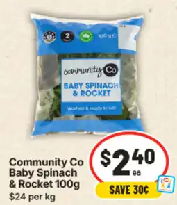 IGA Community Co Baby Spinach & Rocket offer