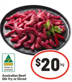 IGA Australian Beef Stir fry or Diced offer