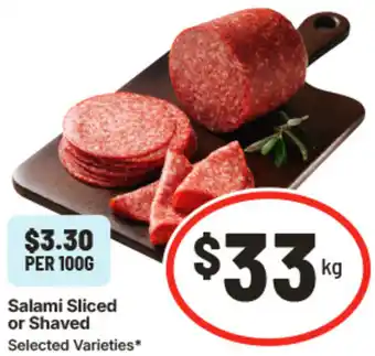 IGA Salami Sliced or Shaved offer
