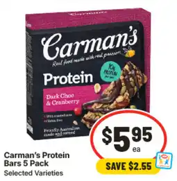 IGA Carman's Protein Bars offer