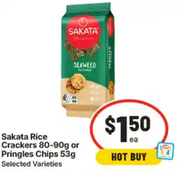 IGA Sakata Rice Crackers or Pringles Chips offer