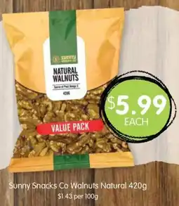 Spudshed Sunny Snacks Co Walnuts Natural offer