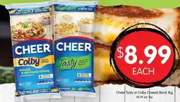 Spudshed Cheer Tasty or Colby Cheese Block offer
