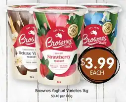 Spudshed Brownes Yoghurt Varieties offer