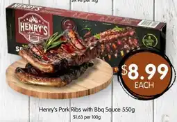 Spudshed Henry's Pork Ribs with Bbq Sauce offer
