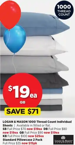 Spotlight LOGAN & MASON 1000 Thread Count Individual offer