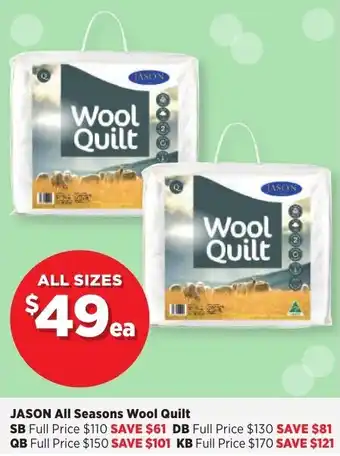 Spotlight JASON All Seasons Wool Quilt offer