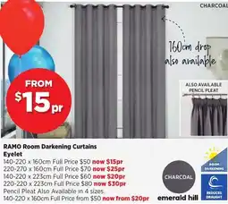 Spotlight RAMO Room Darkening Curtains Eyelet offer