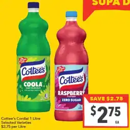 Supa Valu Cottee's Cordial offer