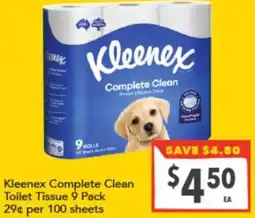 Supa Valu Kleenex Complete Clean Toilet Tissue offer