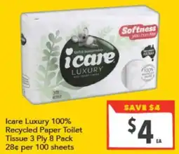 Supa Valu Icare Luxury 100% Recycled Paper Toilet Tissue offer