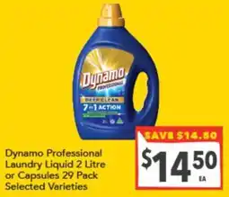 Supa Valu Dynamo Professional Laundry Liquid 2 Litre or Capsules offer