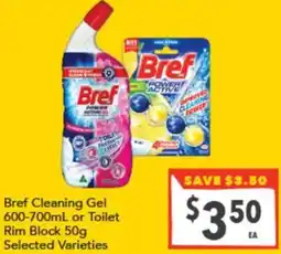 Supa Valu Bref Cleaning Gel 600-700mL or Toilet Rim Block offer