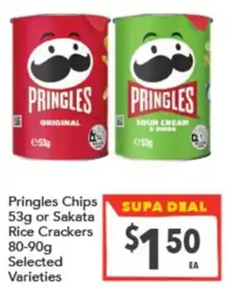 Supa Valu Pringles Chips or Sakata Rice Crackers offer