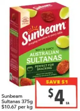 Supa Valu Sunbeam Sultanas offer