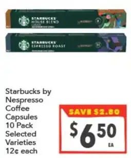 Supa Valu Starbucks by Nespresso Coffee Capsules offer