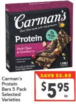 Supa Valu Carman's Protein Bars offer