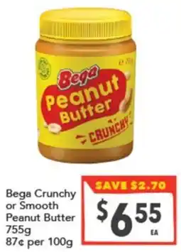 Supa Valu Bega Crunchy or Smooth Peanut Butter offer