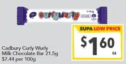 Supa Valu Cadbury Curly Wurly Milk Chocolate Bar offer