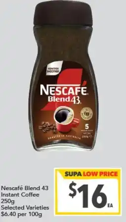 Supa Valu Nescafé Blend 43 Instant Coffee offer