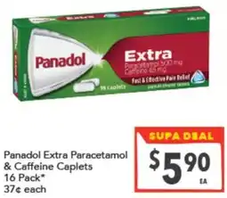 Supa Valu Panadol Extra Paracetamol & Caffeine Caplets offer